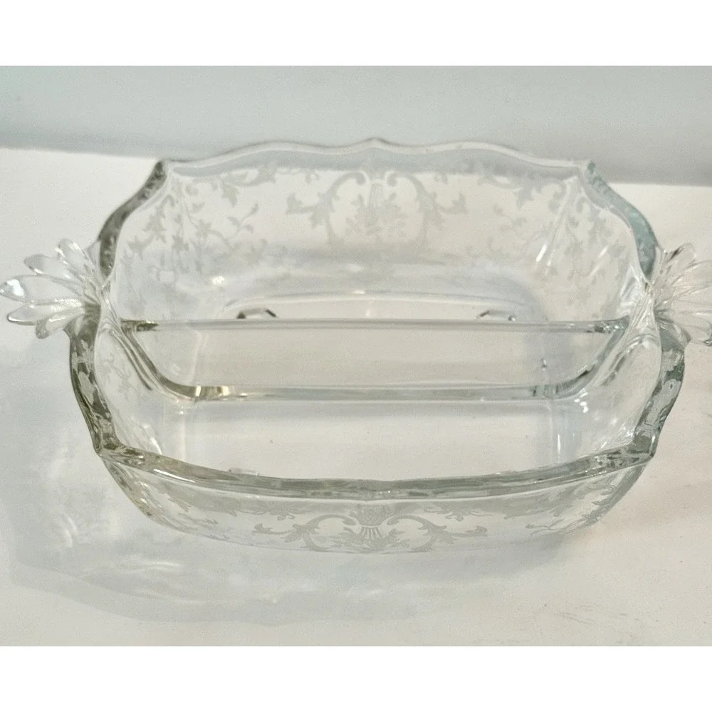 Fostoria Navarre Clear Baroque 2 Part Handled‎ Relish 7.75